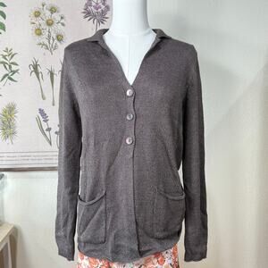 Eileen Fisher Silk Blend Oversize Cardigan Sweater Minimalist Elevated Basics XS